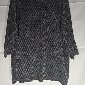 Alfani Black and Silver Patterned Tunic